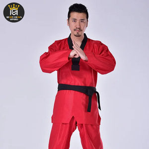 Uniforme de Taekwondo en coton/polyester extensible pour adultes, nouvelle arrivée, kimono de Jiu Jitsu, ensemble 2 pièces unisexe, logo sur le devant - Product Image 1