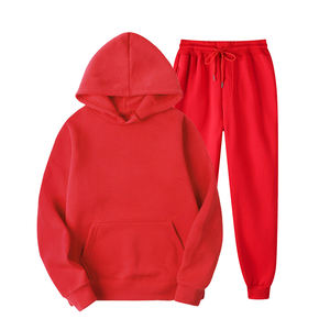 Ensemble de sweatshirts à capuche surdimensionnés 100% coton pour femmes style décontracté court avec motif uni au-dessus du genou - Product Image 4