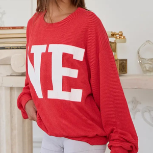 Sweat-shirt d'hiver surdimensionné personnalisé confortable pour femme, à manches longues tombantes et col montant, vente en gros - Product Image 2