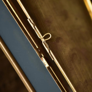 ของตกแต่งบ้านกรอบรูปโลหะทองเหลืองโบราณพร้อมของประดับตกแต่งสองชั้นกรอบรูปดอกไม้สไตล์วินเทจ - Product Image 3