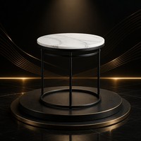 Table basse moderne en métal durable de style marbre nordique, panneau simple, pour salon, balcon, chambre à coucher