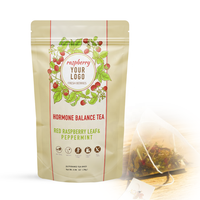 Tisane aux feuilles de framboisier rouge en marque blanche, mélange personnalisé pour l'équilibre hormonal féminin