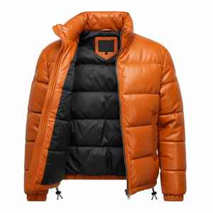 Blouson Bomber matelassé à capuche en cuir de mouton isolé sur mesure de qualité supérieure, imperméable et écologique, pour un confort quotidien en hiver - Product Image 3
