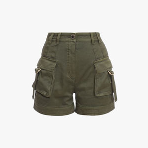 Nouveau design, sur mesure, OEM, coton, short cargo pour femme, taille haute, écologique, respirant, séchage rapide, poche cargo, couleurs personnalisées - Product Image 1