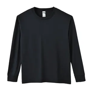 เสื้อยืดคอกลมแขนยาวสำหรับผู้ชายผ้าฝ้าย100% 205กรัมระบายอากาศได้ดีสวมใส่สบายปรับโลโก้ได้ตามต้องการ - Product Image 3