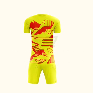 Prix d'usine – Maillot de football 100 % polyester respirant pour homme – T-shirt de football d'été à col en V avec design de col unique par sublimation - Product Image 3
