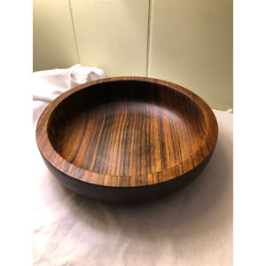 Bol de service alimentaire rond en bois avec bon poli pour le prix de gros bol en bois sculpté de taille personnalisée pour la cuisine et le dessus de table - Product Image 5