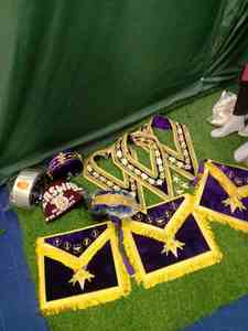 Maçonnic Regalia OES Worthy Patron/Matron Tablier en velours avec col perlé - Product Image 2