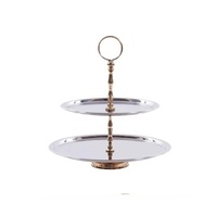 Ensemble de trois supports à gâteau en laiton, forme personnalisée, ornés de perles de cristal, écologiques, modernes, COLLECTION IQBAL pour couvercle, pièce naturelle