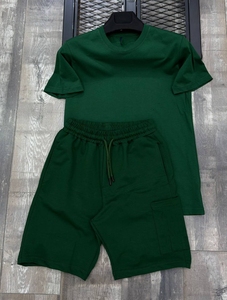 Mens Black T Shirt and Shorts <b>Set</b> Summer Casual Two Piece Outfit Soft Breathable Fabric Elastic Waist Short Sleeve Minimal Stree - Product Image 4