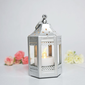 Wholesale Moroccan Vintage LED Light Metal Candle Holders Handmade Christmas Decorative Lanterns <b>Jars</b> for Home Hanging & Table - Product Image 3