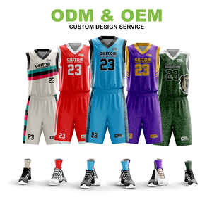 Nouveaux styles Design personnalisé maillot de basket-ball respirant séchage rapide Polyester maille tissu couleur uniforme complet de l'équipe de basket-ball - Product Image 4
