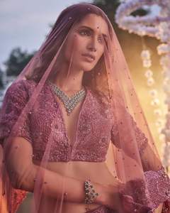 Heavy <b>Thread</b> Embroidery Glitter Dori and Sequins Work Winter <b>Silk</b> Lehenga Choli with Glitter Dori for Parties - Product Image 4