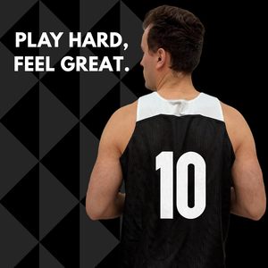 Camiseta de baloncesto sin mangas con cuello redondo para hombre 100% poliéster blanco y negro impreso juegos individuales o camiseta de golpeo - Product Image 3