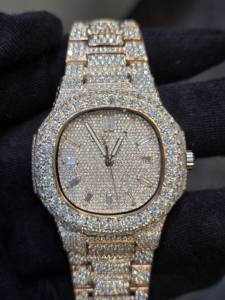 Reloj VVS LAB de Lujo con Movimiento Mecánico Completo, Cristal de Zafiro, Silicona, 41 mm, Tono Rosa, con Diamantes y Piedras Preciosas - Product Image 1