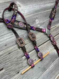 Haute qualité Western bride une oreille Headstall poitrine collier tressé tack ensemble au prix de gros - Product Image 2