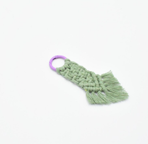<b>Circle</b> Easy-Open Design, Boho Chic Accessory, Handcrafted Key <b>Ring</b> Handmade Macrame Keychain - Product Image 3