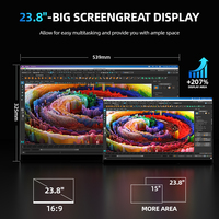 Monitor Portátil Grande de 23.8 Pulgadas y 75 Hz, 1080P, 100% SRGB, Pantalla Externa para Juegos, Segunda Pantalla para PC, Teléfono, Steamdeck