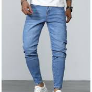 กางเกงยีนส์ผ้าฝ้าย100% เอวกลางทรงตรงสไตล์ผ้าทอและระบายอากาศได้ดี - Product Image 2