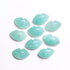 ลูกปัดอัญมณีแกะสลักรูปริมฝีปากเรียบอะมาโซไนต์ธรรมชาติ15X9มม. - Product Image 4