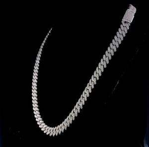 Collar de moissanita de plata de ley con eslabones cubanos elegantes de calidad superior, duradero, cómodo, uso diario para Unisex certificado - Product Image 1