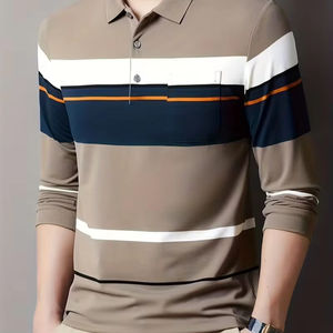 Nueva Camiseta Polo Casual de Alta Calidad 100% Algodón para Hombre, Mangas Largas para Invierno, Transpirable, Jersey, Diseño Sólido, Personalizable - Product Image 1