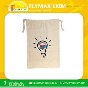 Bolsa con cordón de algodón ecológica de lujo, elegante patrón de letras orgánicas con logotipo personalizado para regalo, promoción de viaje - Product Image 6