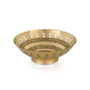 Tazón de servicio de latón martillado a mano de gran capacidad, adecuado para la hospitalidad de alta gama y la decoración festiva de presentación de alimentos - Product Image 3