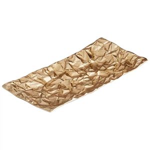 Plateau de Ramadan en aluminium moulé brut or brillant idéal pour servir les invités nourriture traditionnelle thé café et fruits secs pendant le Ramadan - Product Image 1
