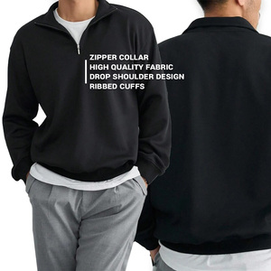 Sweatshirts à col zippé et épaules tombantes imperméables personnalisés, parfaits pour les hommes Sweatshirts de style extérieur - Product Image 5
