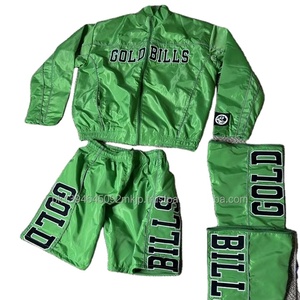 Cortavientos de alta calidad con cremallera pantalones acampanados Jogger y chaqueta de chándal conjunto de dos piezas chándal de nailon para hombre para Unisex - Product Image 1