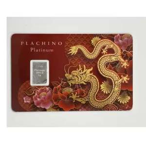 PLACHINO Carte lingot de platine pur de luxe moderne Décoration de table Japon Menthe certifiée pour les cadeaux d'affaires et le design d'intérieur - Product Image 1