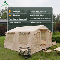 Tente de camping gonflable de luxe Litai Antour beige quatre saisons AT-13.68 13,68 m² 420D Oxford imperméable à l'air, grande famille