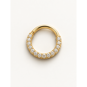 Anneau de septum en titane pavé 16G avec pierres de zircon pour bijoux de piercing d'oreille - Product Image 1