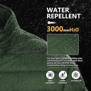 Veste matelassée légère unisexe en denim pliable avec capuche, isolée pour la randonnée hivernale et les voyages de ski - Product Image 5