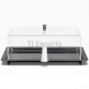 Bandeja Rectangular de Acrílico para Servir Chocolate con Patas Elevadas en Forma de Bola para Presentación Moderna de Postres y Buffet - Product Image 2