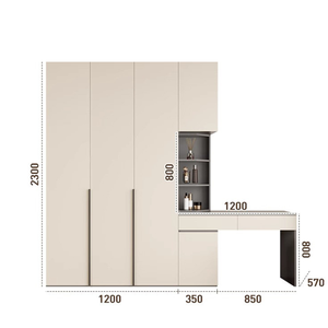 Cabina <span class=keywords><strong>Armadio</strong></span> Moderna Personalizzabile con Vanità Integrata <span class=keywords><strong>e</strong></span> Guardaroba per Arredamento Camera da Letto - Product Image 5