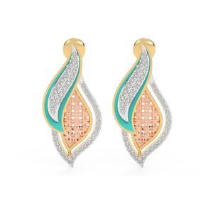 Boucles d'oreilles clous en zircon émaillé coloré en argent sterling 925 |   Bijoux chics et artistiques pour les fêtes et les cadeaux d'anniversaire - Product Image 2