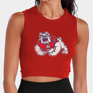 Nuevo diseño sin mangas gráfico camisetas estéticas de punto ropa corta Top Streetwear mujeres RedTanks - Product Image 1