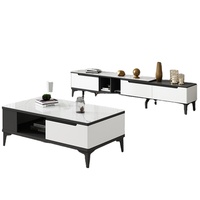 Mobilier de salon en bois MDF de haute qualité au design luxueux Meuble TV Meuble TV Table basse