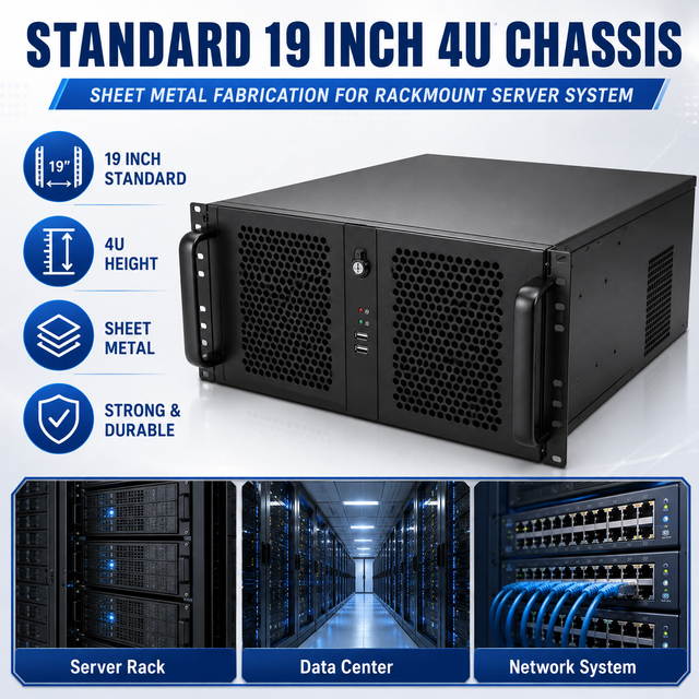 Standard 19 Inch 4U Chassis with Sheet Metal Fabrication for Rackmount Server System