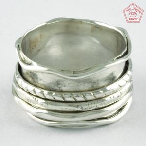 Impressive 925 Sterling Silver <b>Spinner</b> <b>Ring</b> Plain Vintage Design Trusted Indian Jewellery Supplier for Weddings Engagements Gift - Product Image 3