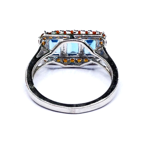 Daily Wear 925 Sterling <b>Silver</b> Traditional Blue Topaz Citrine Gemstone Women Wear Vintage Style <b>Silver</b> Ring - Product Image 5