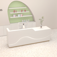 Meja Resepsionis Salon Kecantikan Rumah Sakit Modern MDF Berkualitas Tinggi Tahan Lama yang Dapat Disesuaikan Pabrik untuk Penggunaan Komersial
