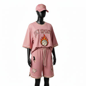 Ensemble short de basketball pour femme, haute qualité, en maille polyester, coupe ample, logo brodé thermocollé, 100% coton - Product Image 4