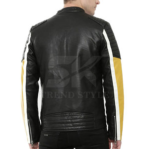 เสื้อแจ็คเก็ตหนังผู้ชายทรงเข้ารูป หลายสี ดีไซน์เรียบหรู สไตล์ร่วมสมัย - Product Image 6