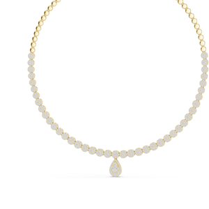 7.884 CT Lab-Grown VVS-VS EF CVD Diamond <b>Necklace</b> Round & Pear Cut 18KT, 14KT, Rose, Yellow, White Gold Luxury Ethical - Product Image 4