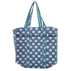 Sac fourre-tout matelassé en coton fait main, imprimé floral vintage, écologique, logo personnalisé, fermeture éclair, hiver, printemps, été - Product Image 6