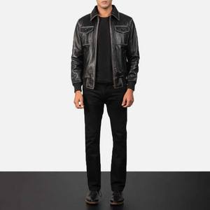 Blouson en cuir OEM pour homme 2026 – Veste d'extérieur personnalisée en cuir véritable de qualité supérieure, style classique vintage, à capuche, col montant, streetwear tendance, vente en gros - Product Image 3