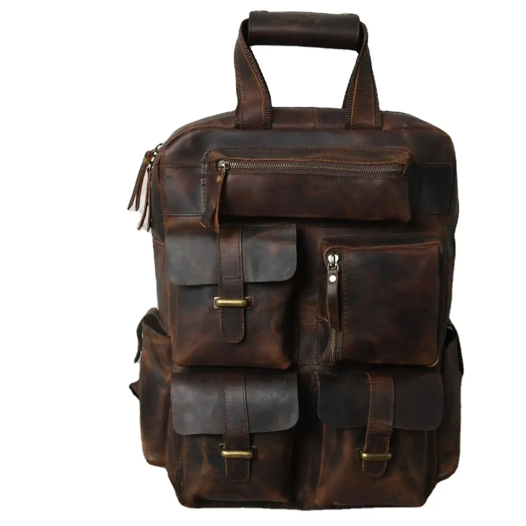 Genuine Leather Soft Back Laptop Book Bag Vintage Backpack Waterproof Designer Travel School Work Weekend Products